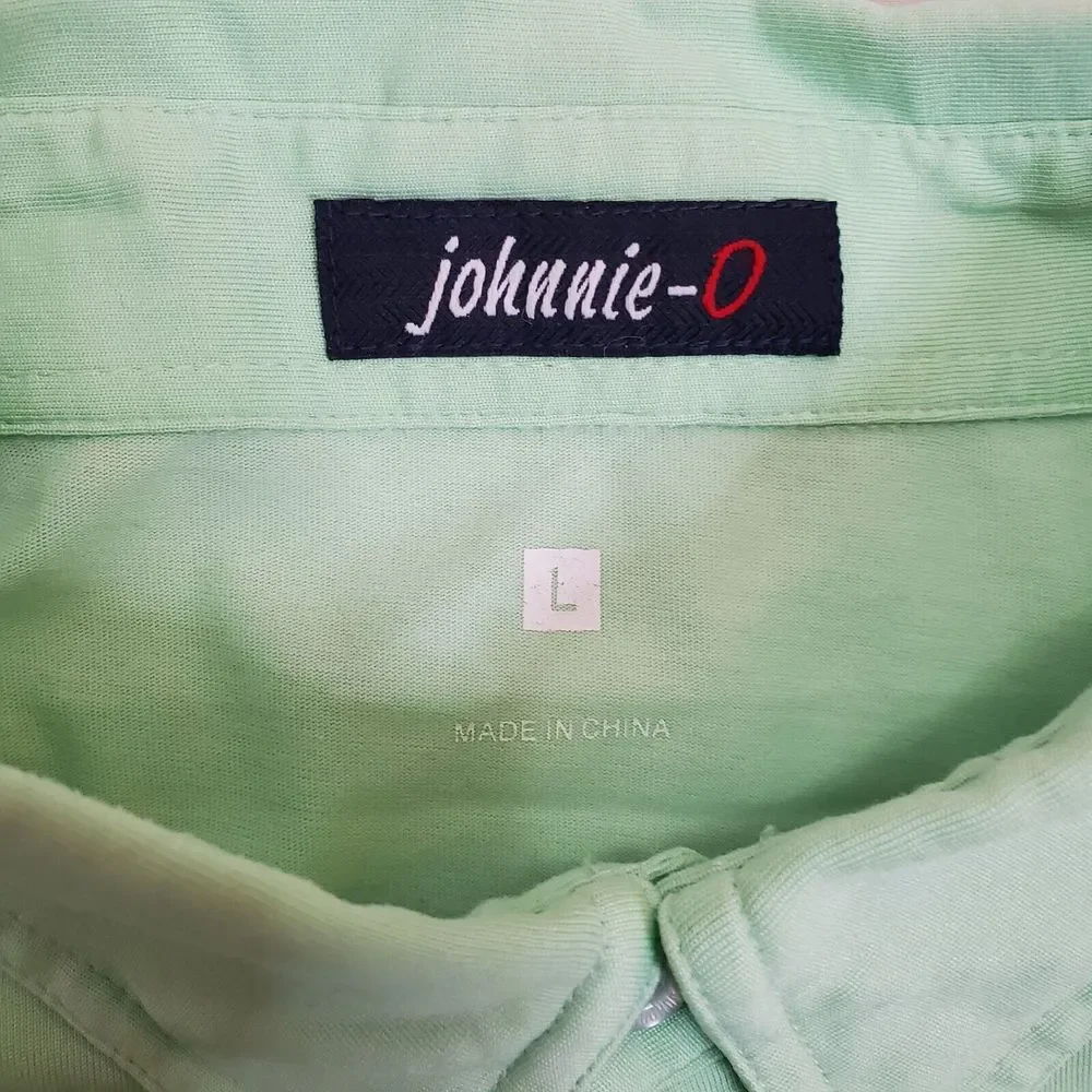 Johnnie-O Green Short Sleeve Polo Shirt Providence St. Mel Embroidered Size L‎